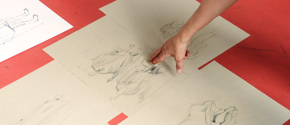 Ellen Louise Weise - Aktzeichnen, Aktzeichnen im Atelier, Montags-Aktzeichnen